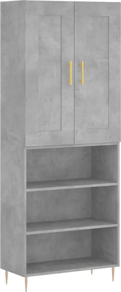 vidaXL betonszürke szerelt fa magasszekrény 69,5 x 34 x 180 cm