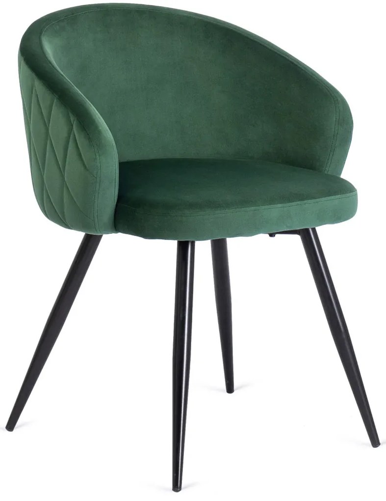 Elegáns Étkezőszék Zöld Bársony Kárpittal. ADELE