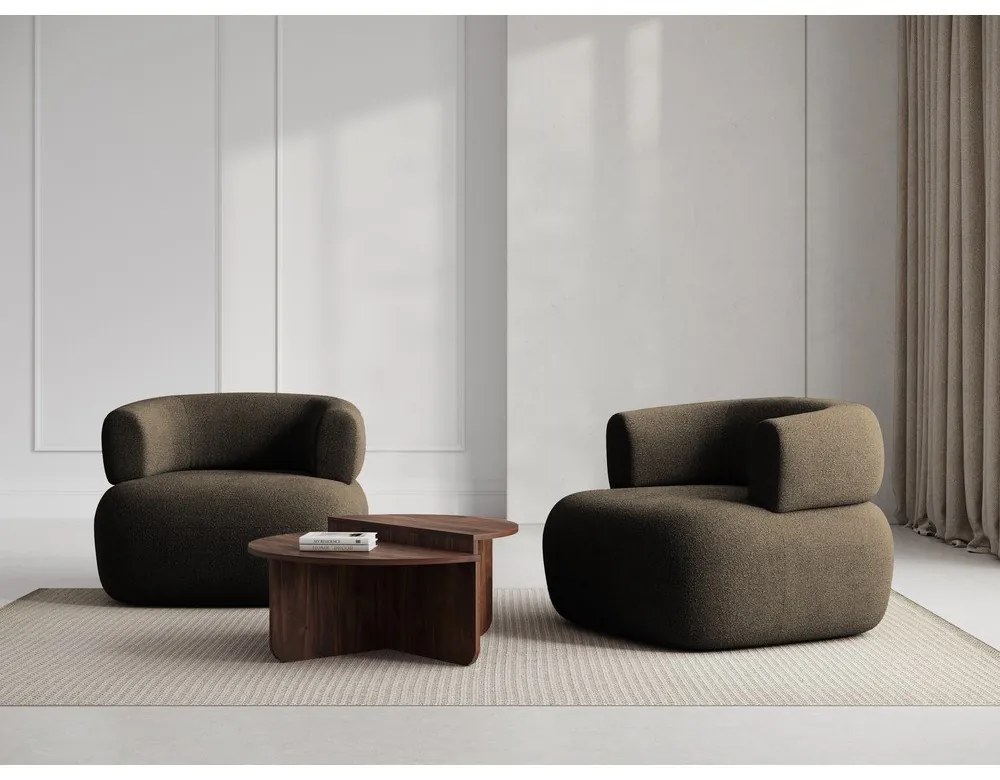 Barna buklé fotel Jenny – Micadoni Home