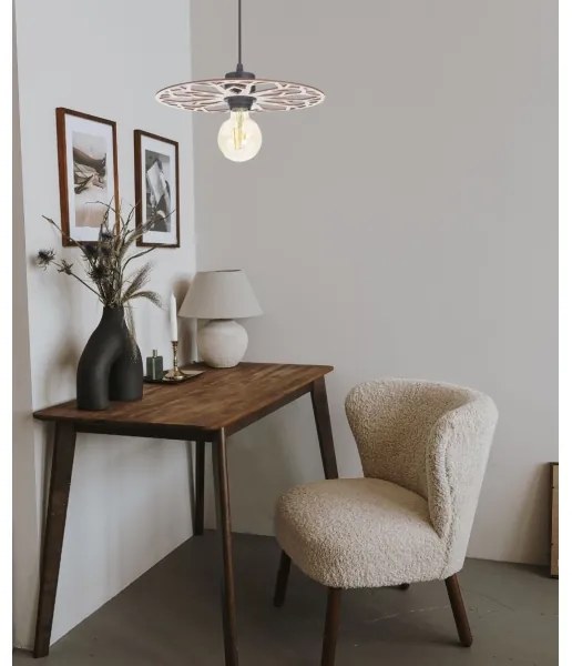 Csillár zsinóron FALCO 1xE27/60W/230V átm. 30 cm bézs