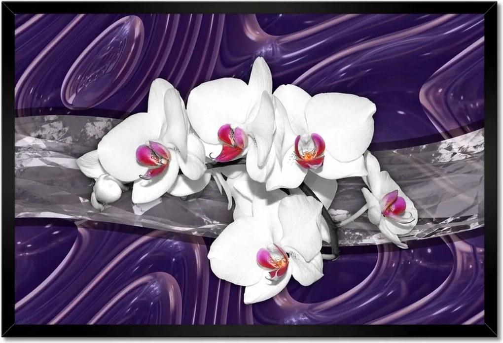 Poszterek keretben 60x40 Mozaik orchideával