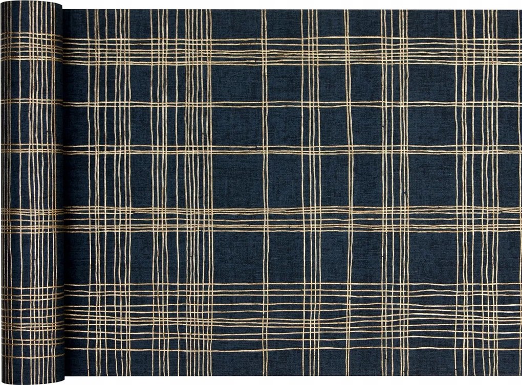 finom kockás cérna tapéta, sötétkék