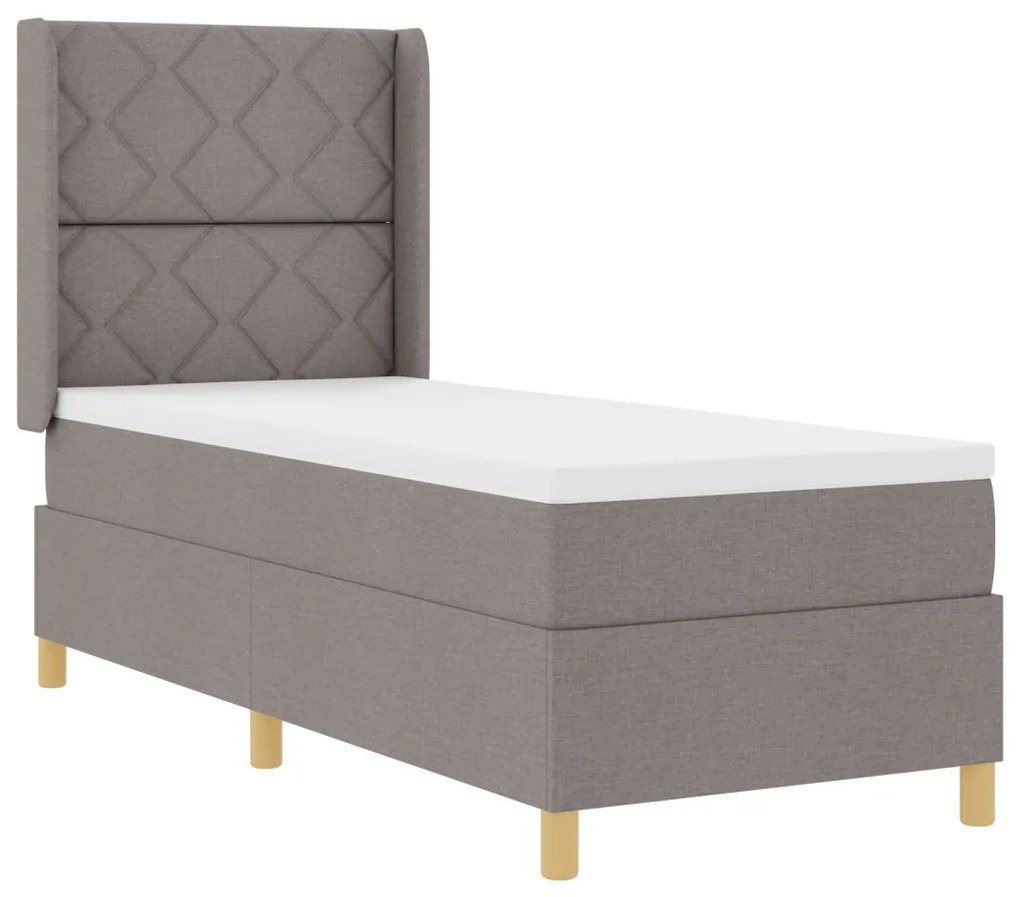 Boxspring Ágy Matraccal és LED-del Taupe 80x200 cm Szövet