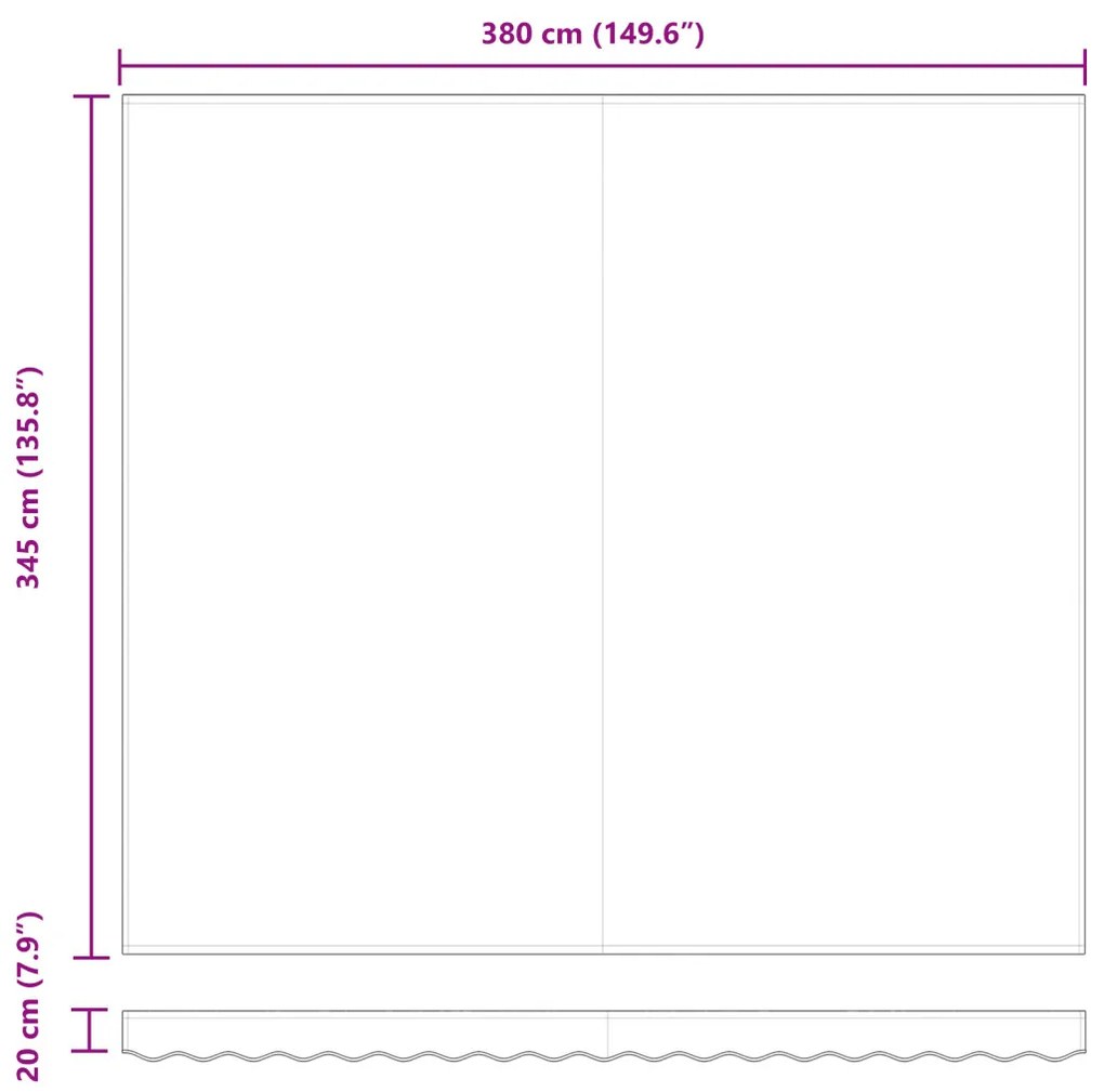 Napellenző Csereanyag 4x3.5 m Keretre Fehér