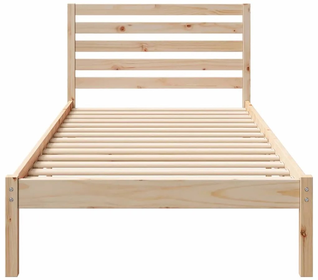 Ágykeret fejtámlával Barna 90 x 210 cm Tömör fenyőfa