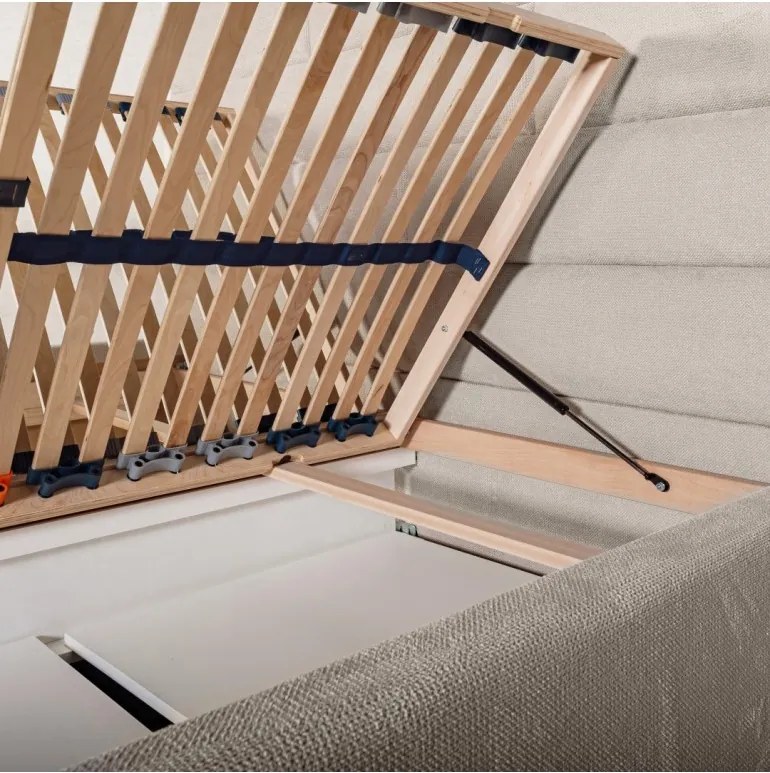 Kárpitozott ágy CALMIRA + rácsos rács + matrac EMI