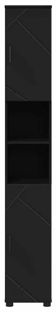 Fürdőszobai magas szekrény Fekete 30 x 35 x 192 cm Faanyag