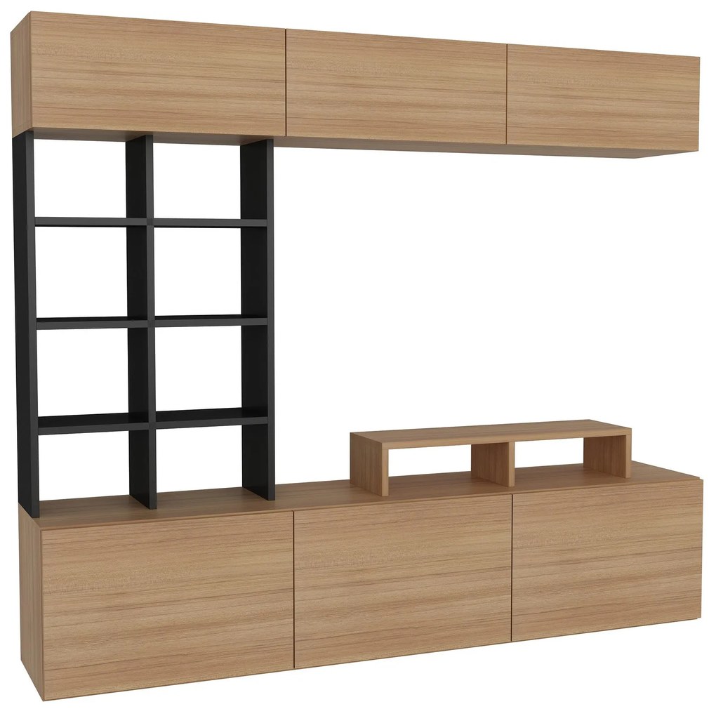 TV szekrény Sasa - Teak, Black