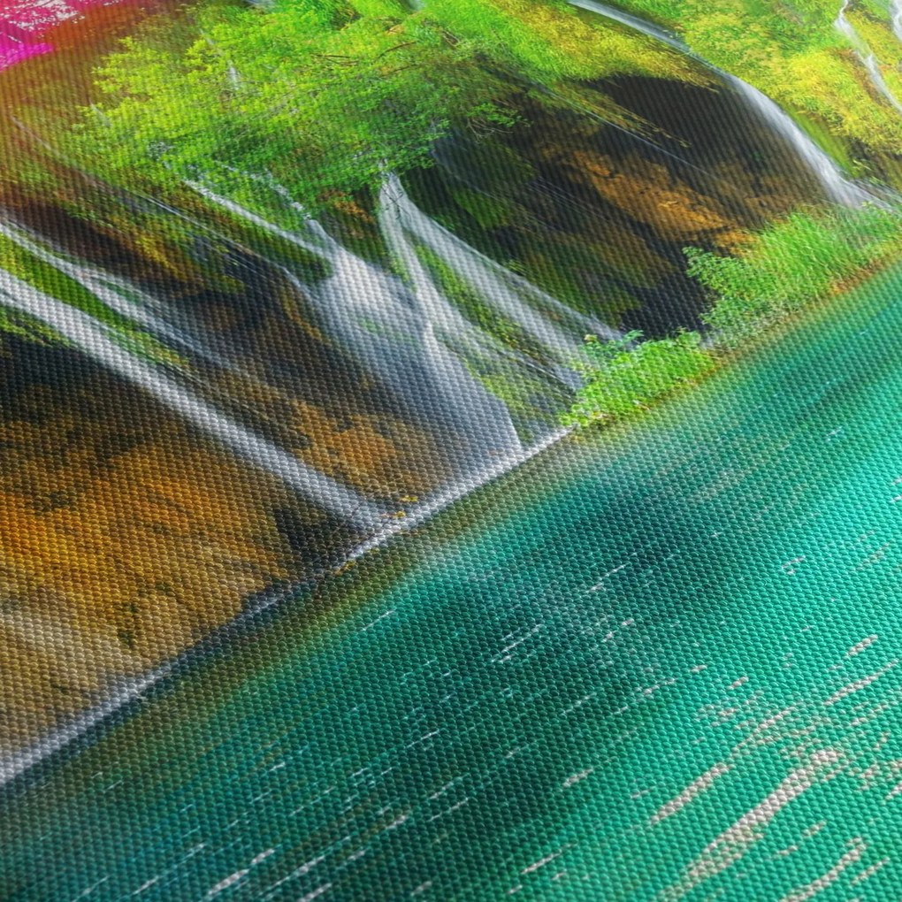 Kép - vízesés, Plitvicei-tavak, Horvátország (120x50 cm)