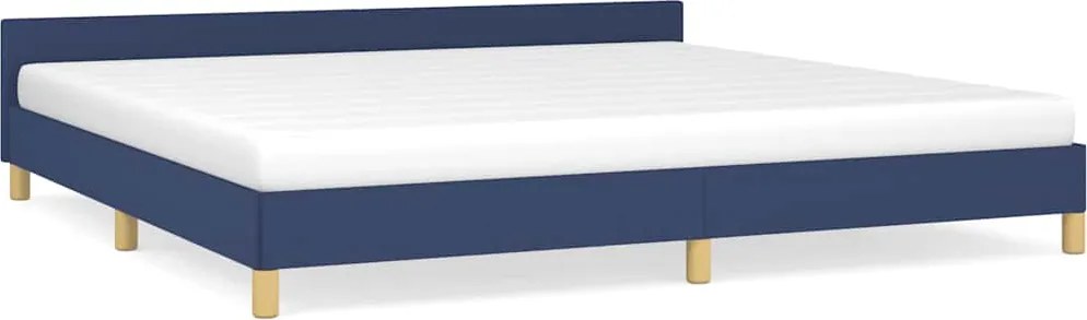vidaXL kék szövet ágykeret fejtámlával matrac nélkül 200x200 cm