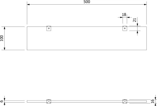Aqualine - Fali polc SAMBA 50 cm