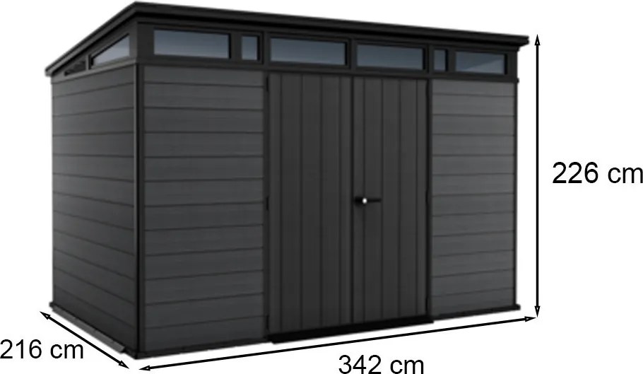 Cortina 2.0 11x7 műanyag kerti ház szürke