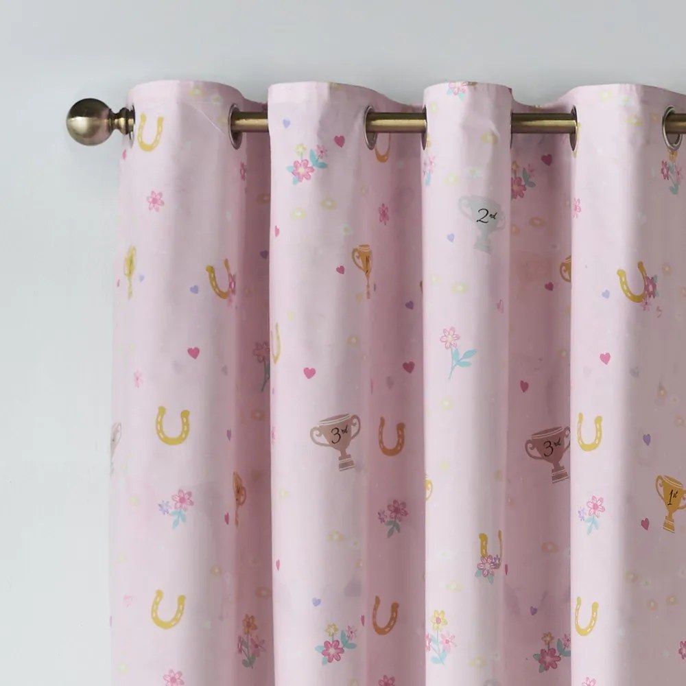 Krémszínű gyerek függöny 2 db-os 168x183 cm Happy Horses – Catherine Lansfield