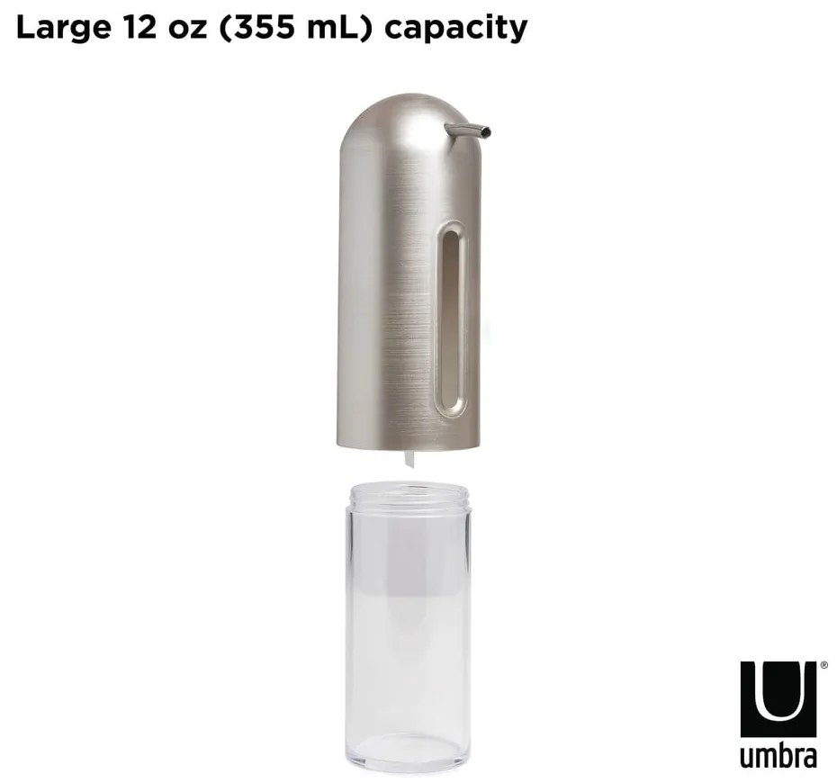Ezüstszínű műanyag szappanadagoló 350 ml Penguin – Umbra