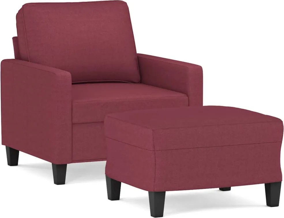 vidaXL bordó szövet kanapéfotel lábtartóval 60 cm