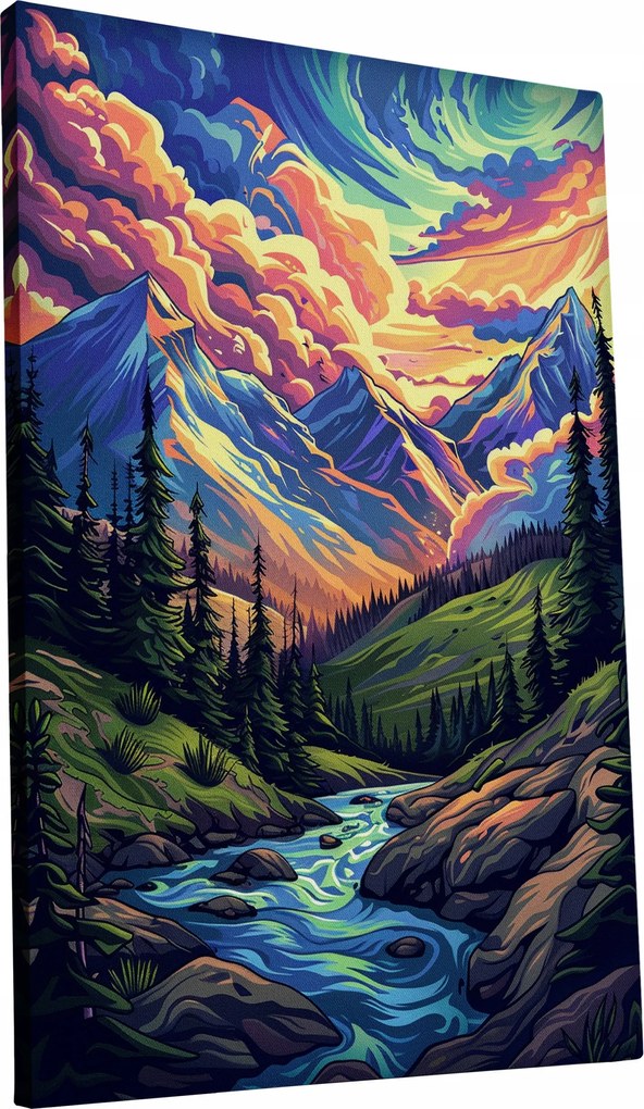 Vászonkép Festői hegyi táj otthon nappali szoba 50x70