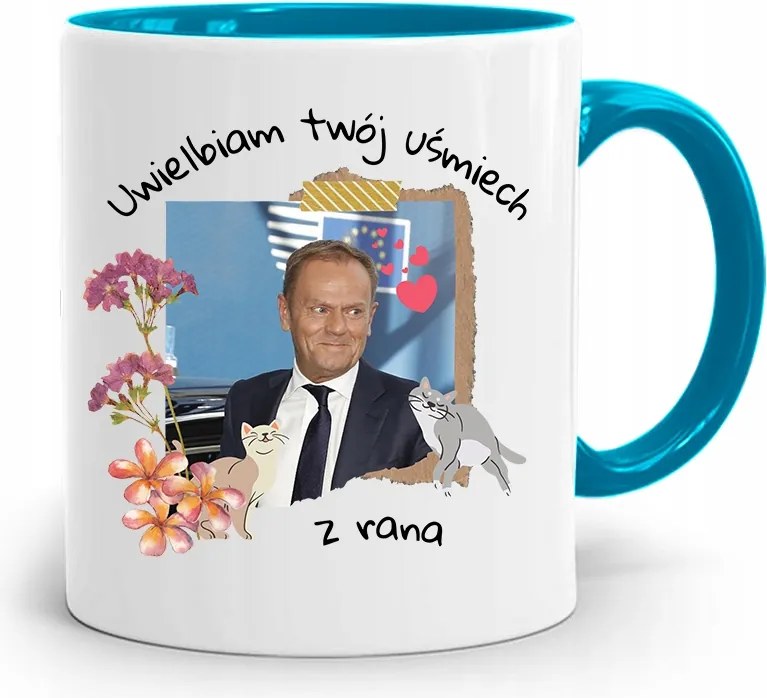 Donald Tusk Kék Bögre Platform Ajándék fényképes nyomtatással