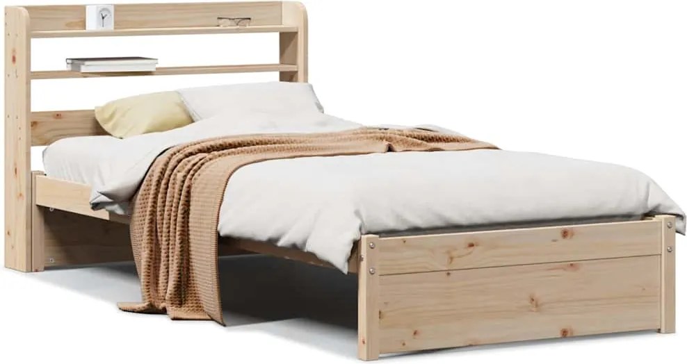 vidaXL tömör fenyőfa ágykeret fejtámlával 90 x 200 cm