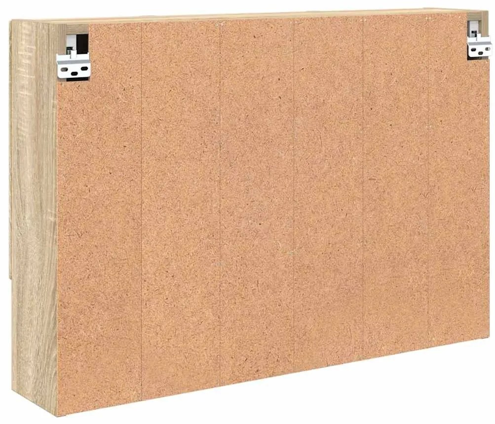 Fürdőszobai tükörszekrény sonoma tölgy 80 x 17 x 55 cm Faanyag