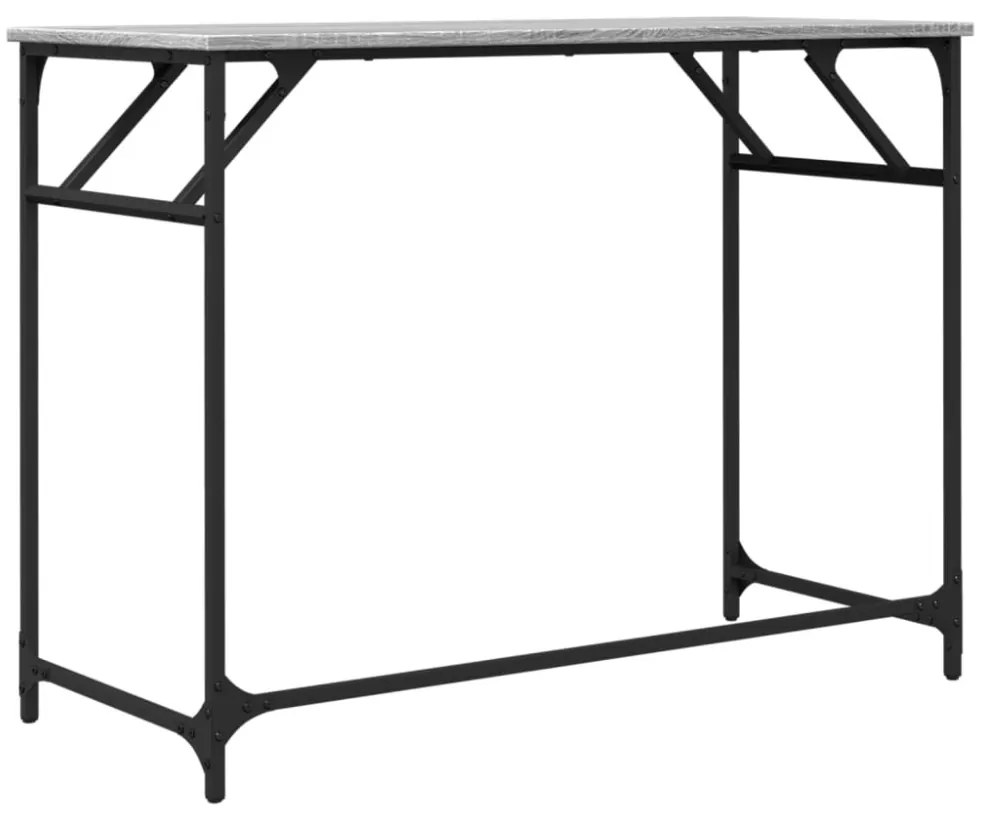 szürke sonoma szerelt fa és porszórt acél íróasztal 100x45x76cm