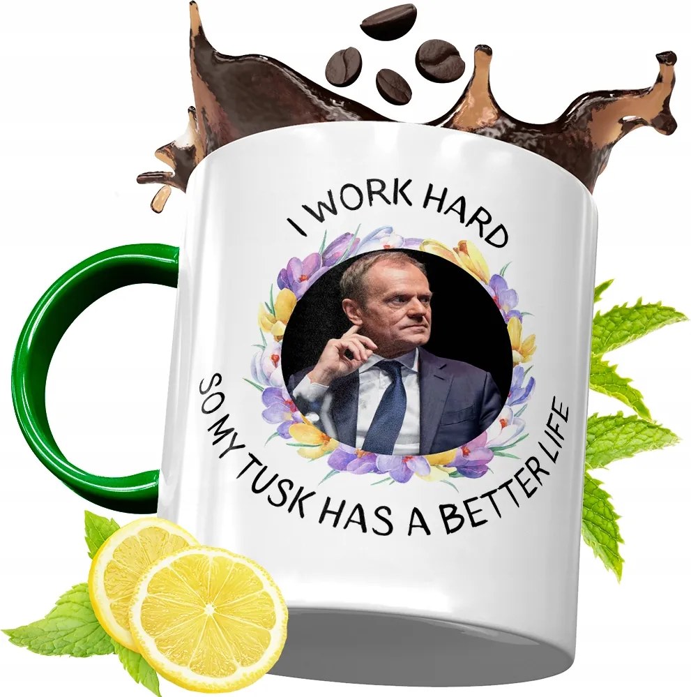 Donald Tusk Zöld Bögre Ajándék Nyomtatott Fotóval