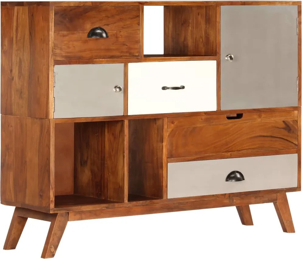 vidaXL tömör akácfa tálalószekrény 115 x 35 x 86 cm