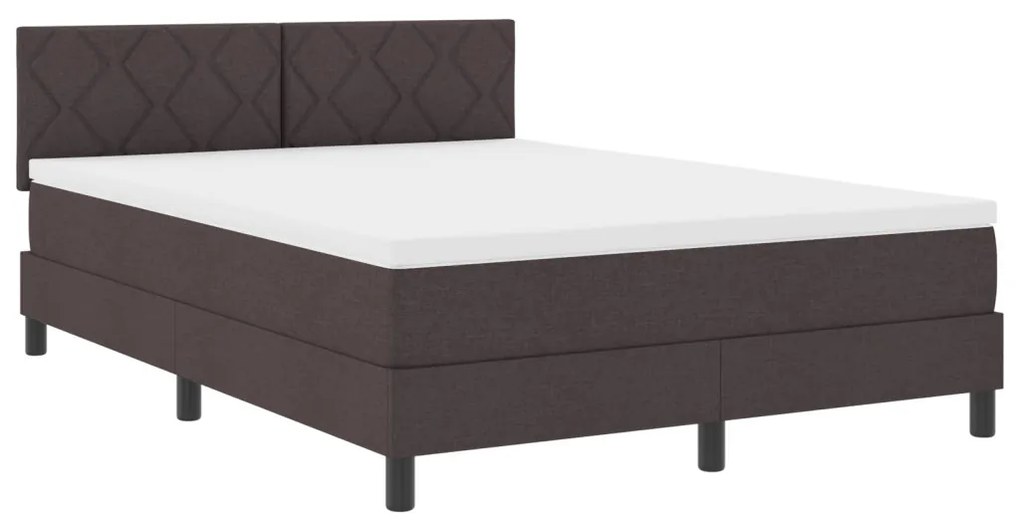 Box Spring Ágy Matracával & LED Sötétbarna 160x200 cm Szövet