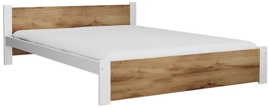 IKAROS ágy 160 x 200 cm, tölgy artisan/fehér Ágyrács: Ágyrács nélkül, Matrac: Coco Maxi 20 cm matrac