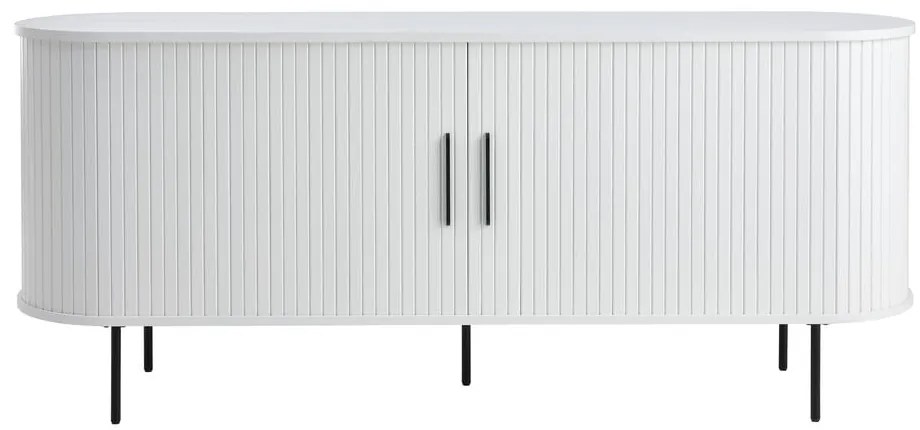 Fehér komód tolóajtóval 180x76x45 cm Nola – Unique Furniture
