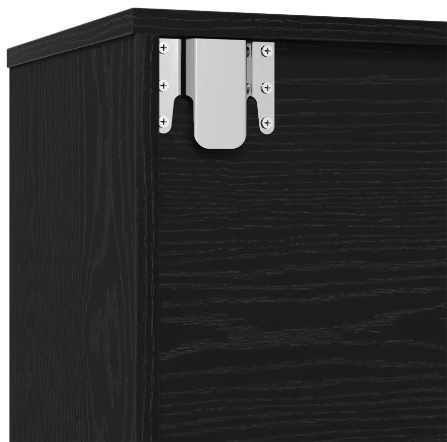 Könyvespolcok 3 db Fekete Tölgy 36x30x143 cm Mérnöki Fa