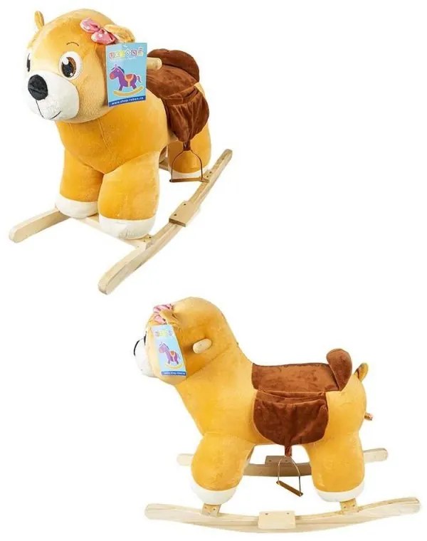 Mackó hintaszék, fa fogantyúkkal, zene, 67x34x57 cm