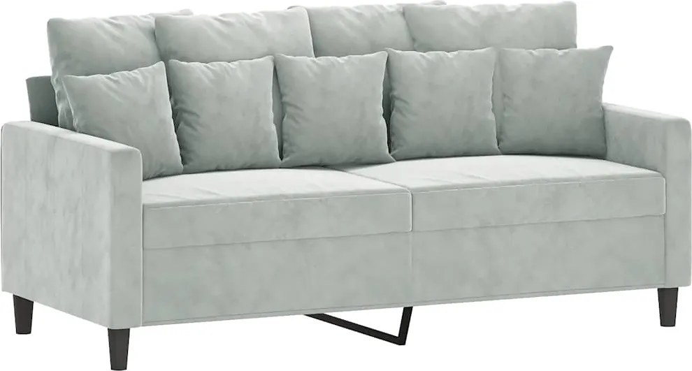 vidaXL kétszemélyes világosszürke bársony kanapé 140 cm