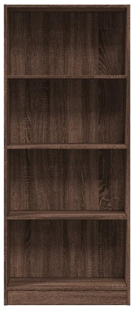barna tölgy színű szerelt fa könyvszekrény 60 x 24 x 143 cm