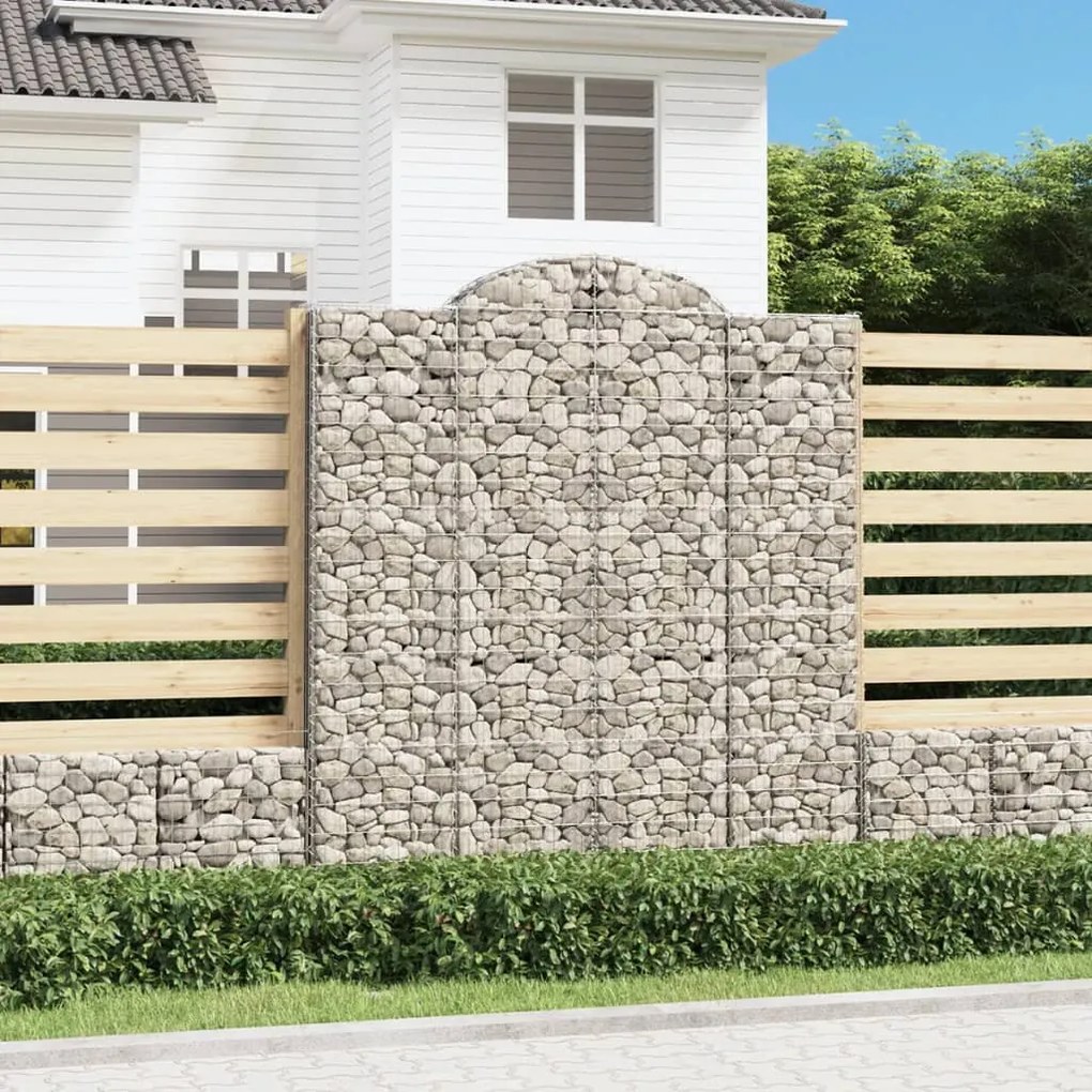 9 db íves horganyzott vas gabion kosár 200x50x220/240 cm