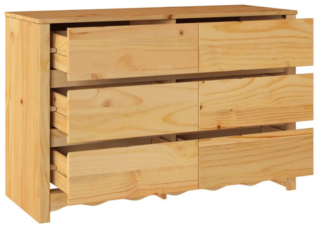 Fiókos Szekrény &quot;&quot;DRAMMEN&quot;&quot; 111x43x73,5 cm Tömör Fenyő
