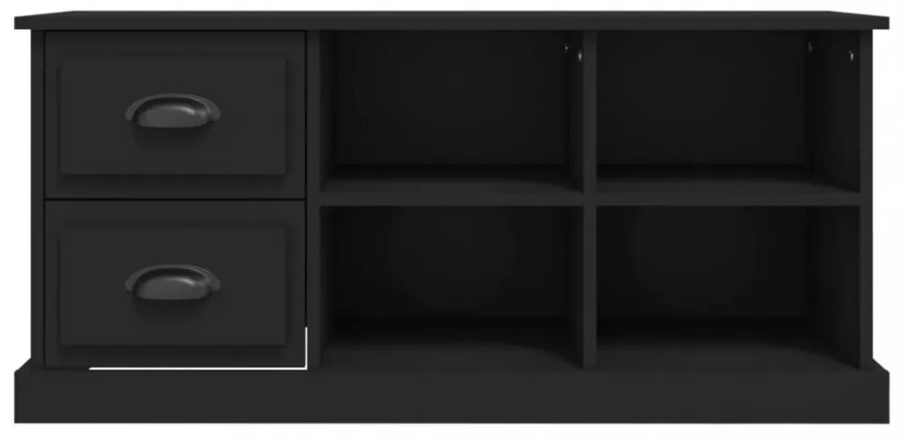 fekete szerelt fa TV-szekrény 102 x 35,5 x 47,5 cm