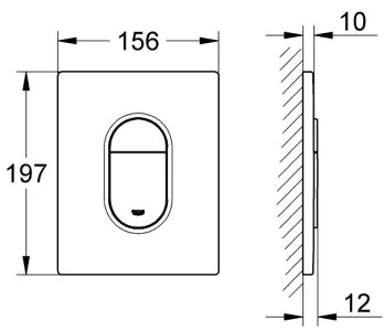 GROHE 38844SH0 - Nyomólap ARENA COSMOPOLITAN 156 × 197 mm fehér