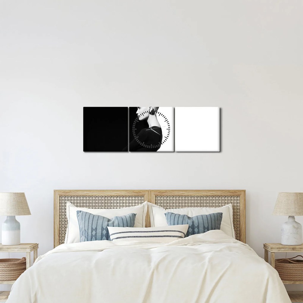 Kép - Nő à la yin and yang (órával) (90x30 cm)
