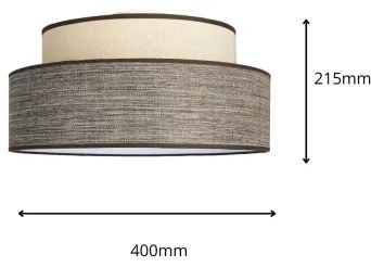 Mennyezeti lámpa GRACE 1xE27/60W/230V átm. 40 cm krémes/barna