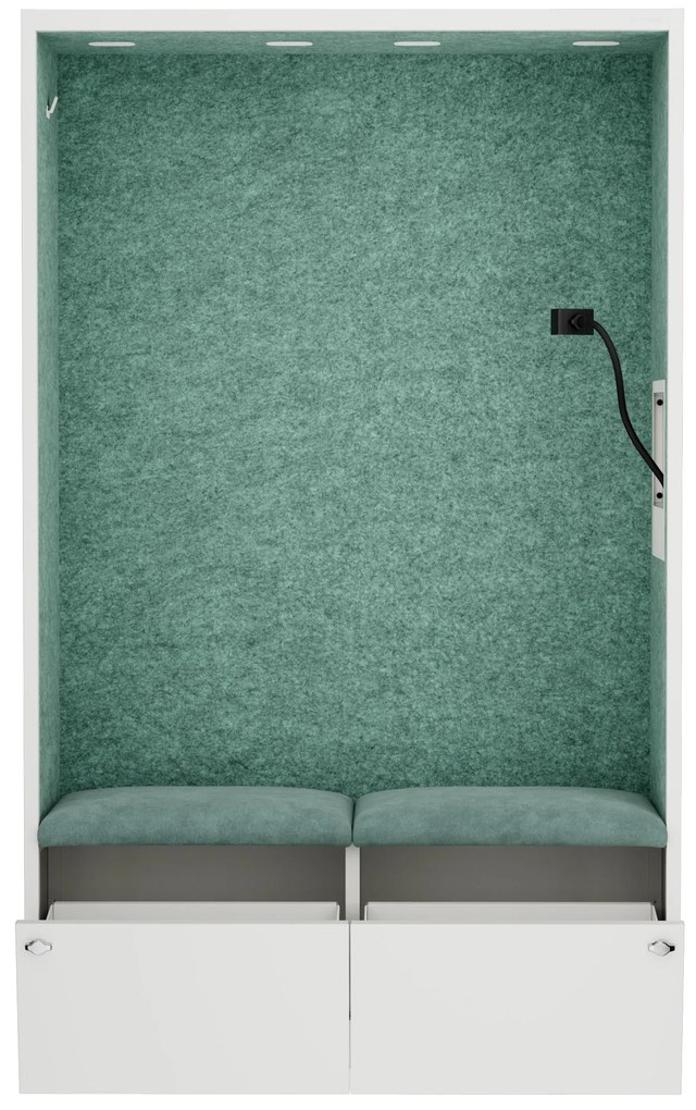 Sally 1150mm korpus Biały - siedzisko Zielony