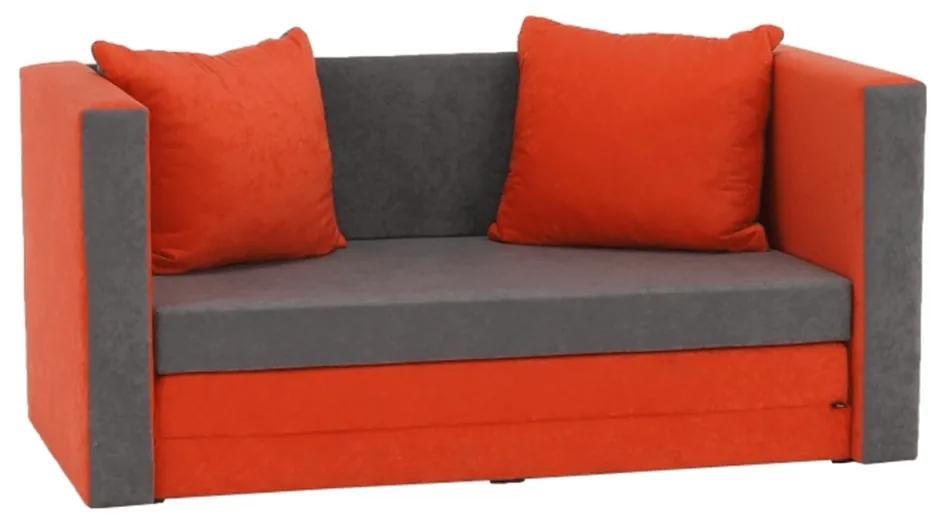 Kinyitható kanapé, narancssárga/szürke, KATARINA NEW
