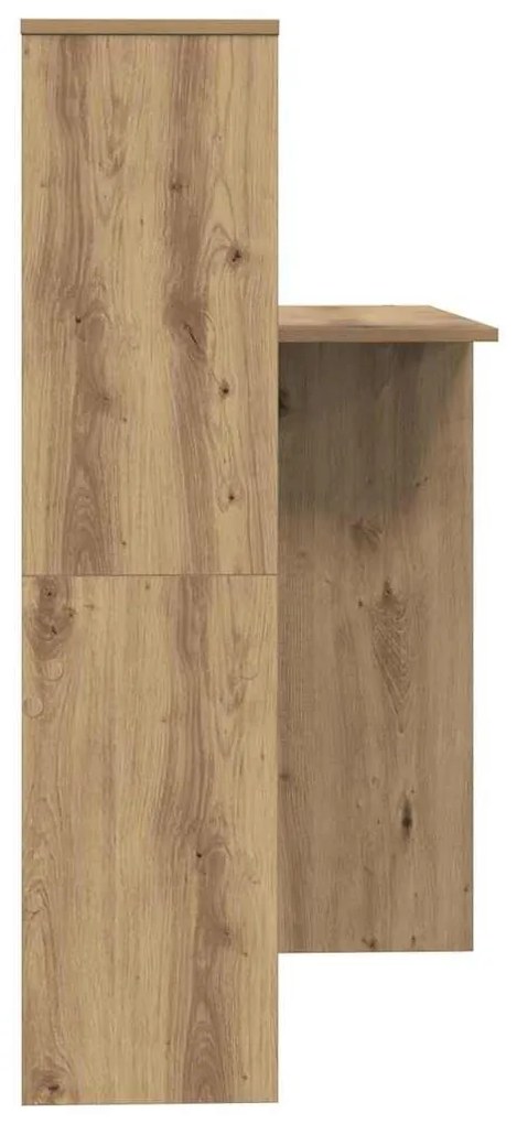 Asztal polcokkal kézműves tölgy 131.5 x 50 x 106.5 cm Faanyag
