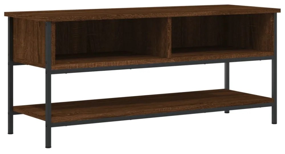 barna tölgy színű szerelt fa TV-szekrény 100 x 35 x 45 cm