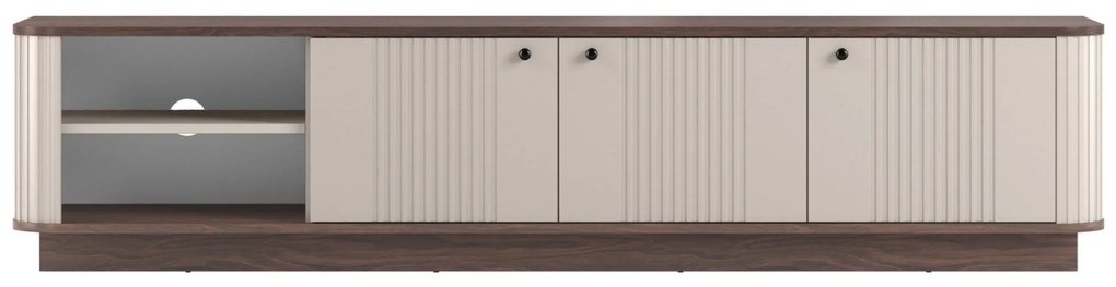 Vesper 3D TV szekrény 187 cm - kasmír / dió / fekete fogantyúk