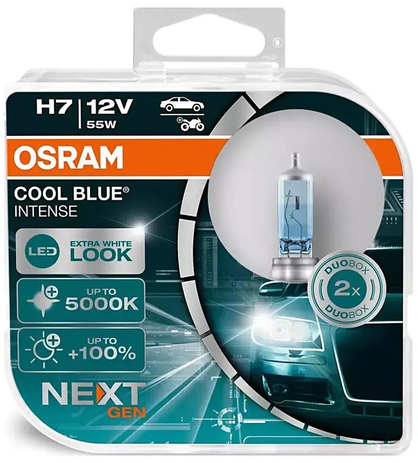 2x Osram COOL BLUE H7 PX26d 55W 12V 5000K autóizzó szett