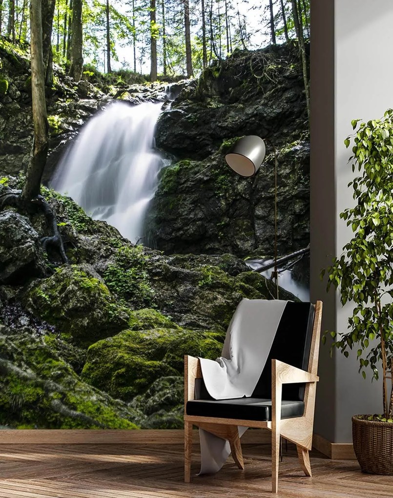 Gario Fotótapéta Vízesés az erdő közepén Anyag: Vlies, Méret: 150 x 210 cm