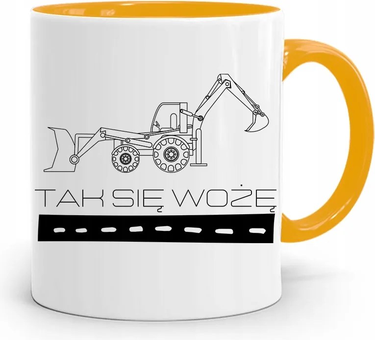 Sárga Építőipari Bögre Barkácsoló Ajándék fényképes nyomtatással