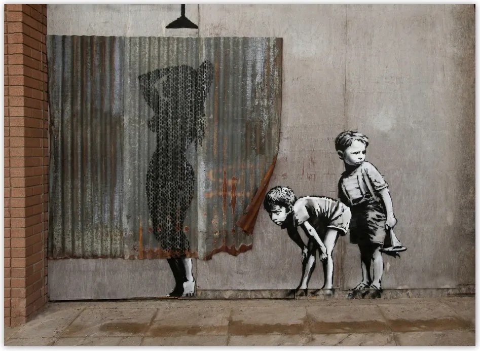 Fotótapéta flizelina 254x184 Banksy kukkolás