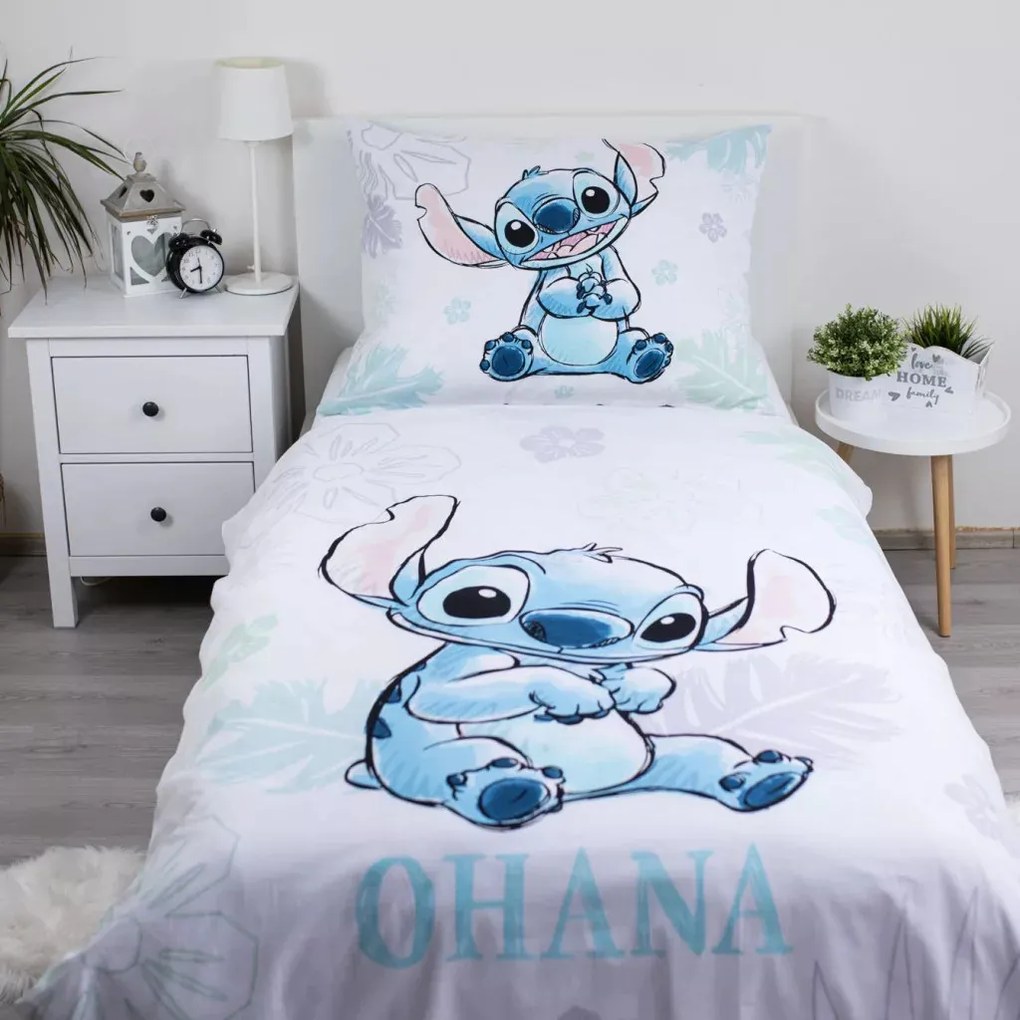 Lilo és Stitch A csillagkutya ágyneműhuzat 140x200 cm 70x90 cm (Ohana White)