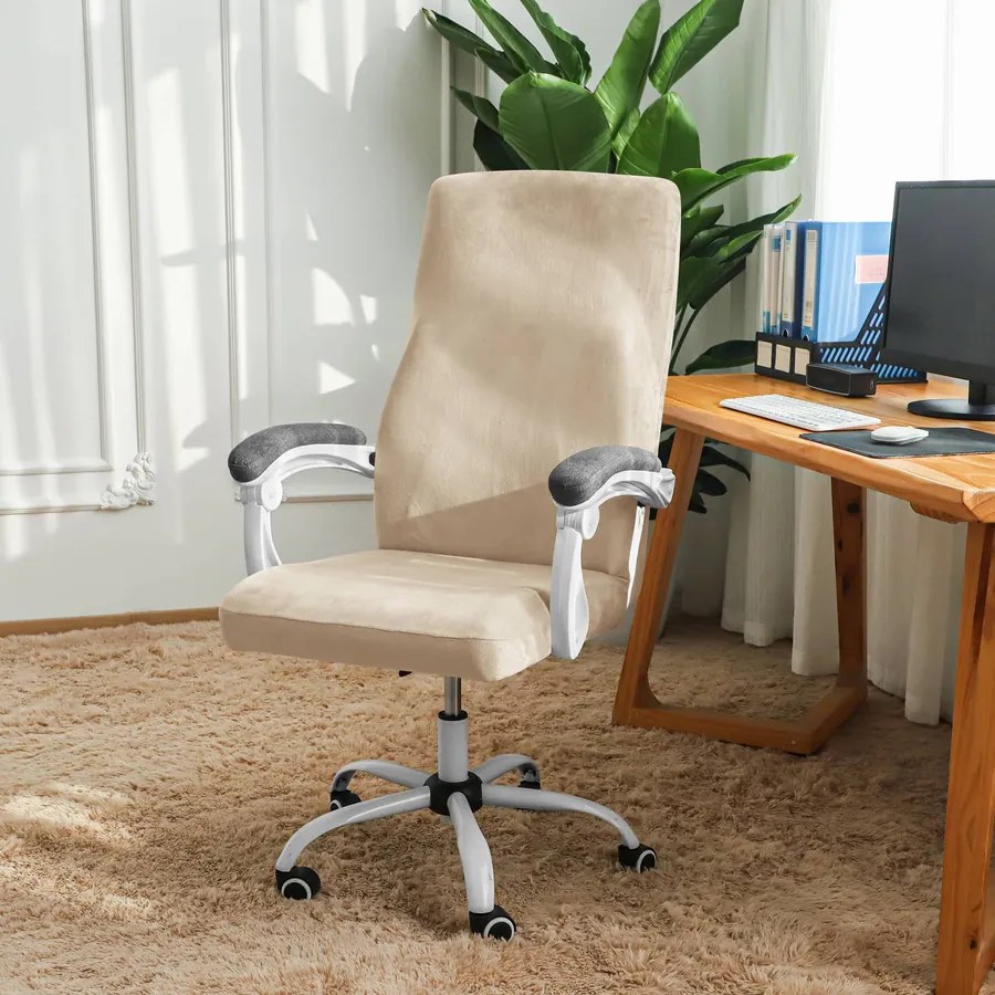 ForgószékHuzat (S-es, bársonyos, 1 részes, drapp barna)